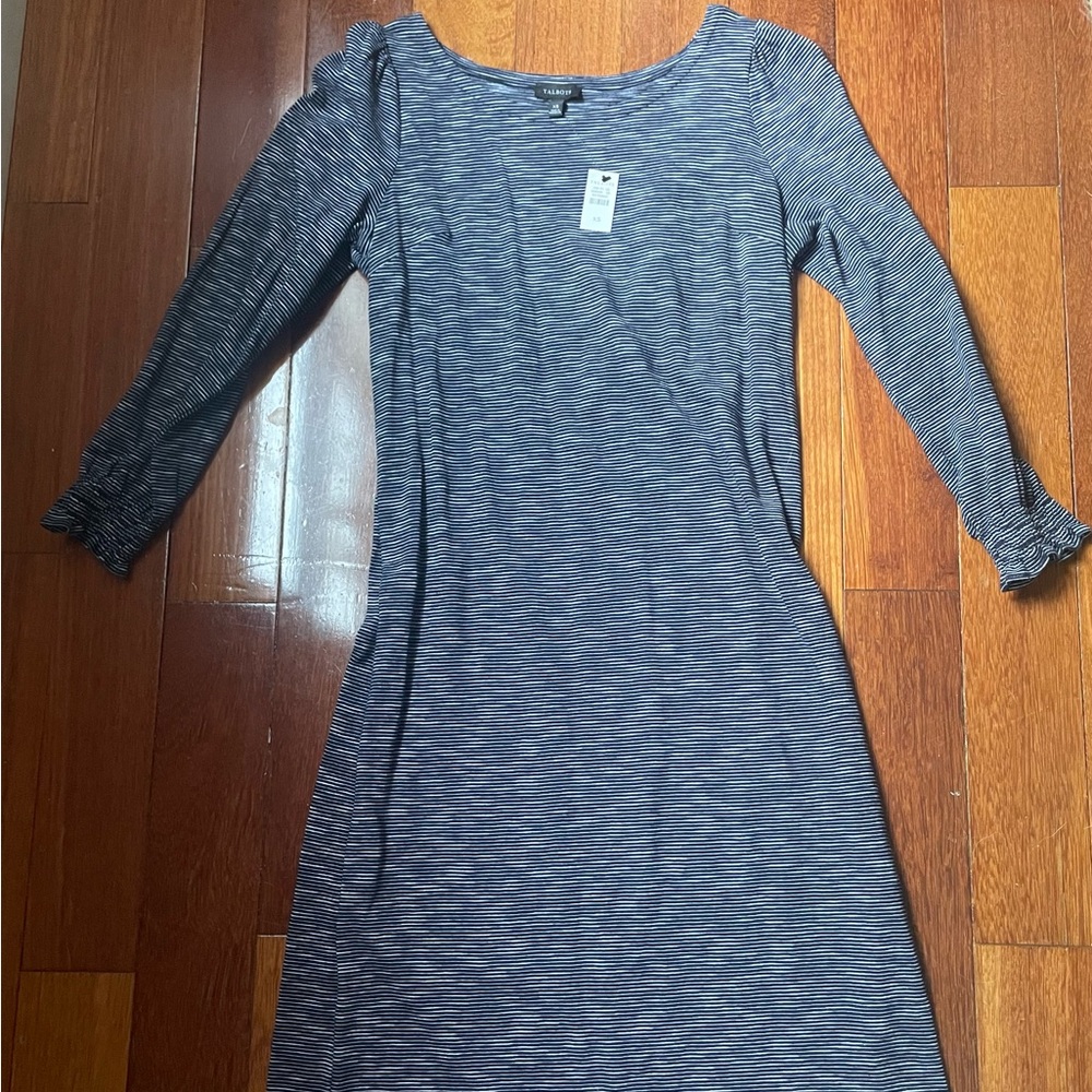 Elegant Blue Striped Dress